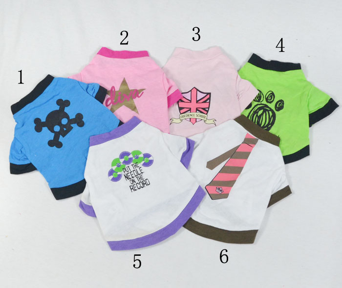 Printed dog t-shirts for dogs 6 color Printed dog t-shirts for dogs 6 color