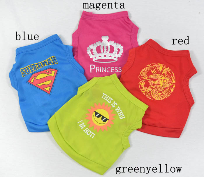 dog T-shirt tank top printed 4 colors dog T-shirt tank top printed 4 colors