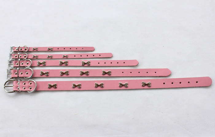 Genuine leather Dog collar 5 color Bones Genuine leather Dog collar 5 color Bones