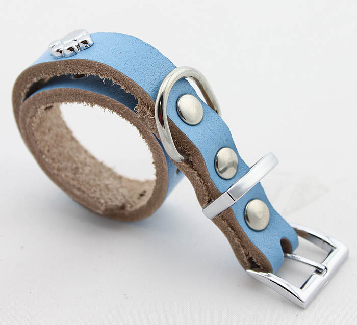 Genuine leather Dog collar 5 color Paws Genuine leather Dog collar 5 color Paws