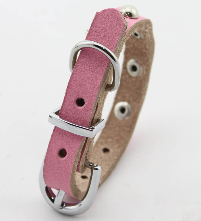 Genuine leather Dog collar 5 color Round Genuine leather Dog collar 5 color Round