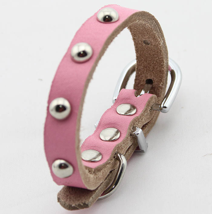 Genuine leather Dog collar 5 color Round Genuine leather Dog collar 5 color Round