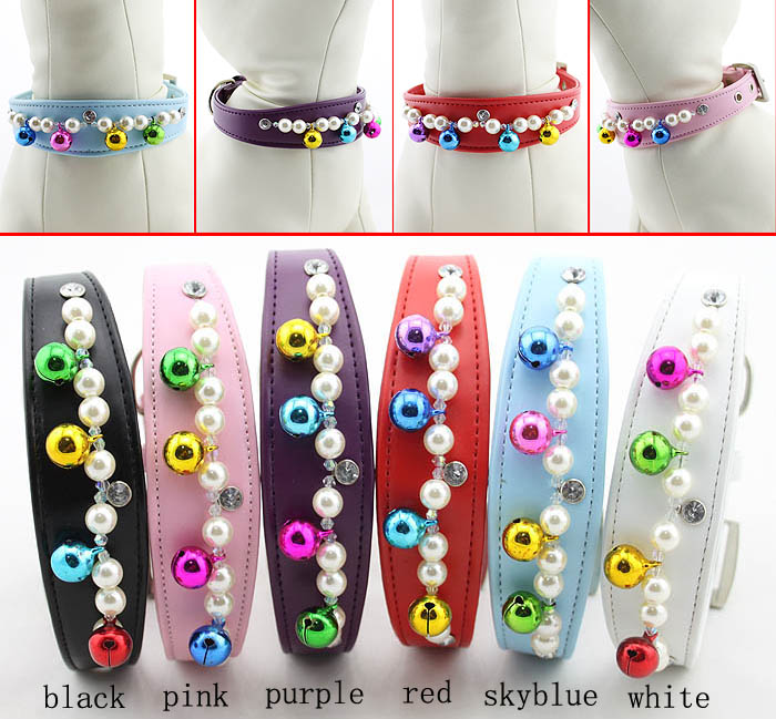 Christmas pearls&Bell Dog Collar Christmas pearls&Bell Dog Collar