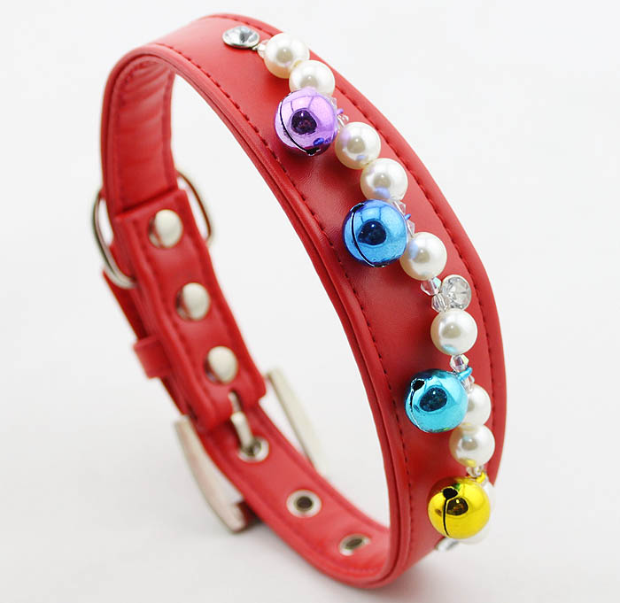 Christmas pearls&Bell Dog Collar Christmas pearls&Bell Dog Collar