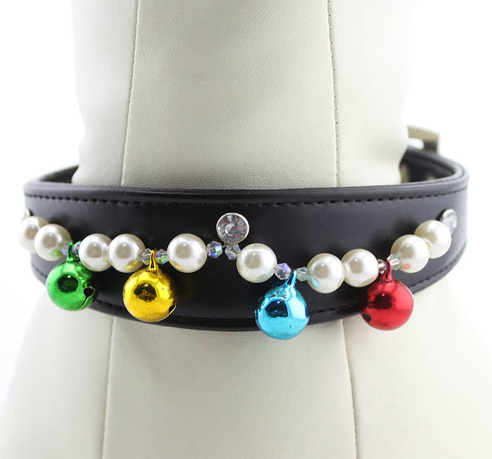 Christmas pearls&Bell Dog Collar Christmas pearls&Bell Dog Collar