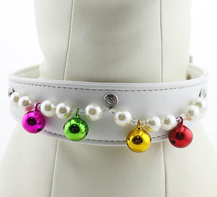 Christmas pearls&Bell Dog Collar Christmas pearls&Bell Dog Collar