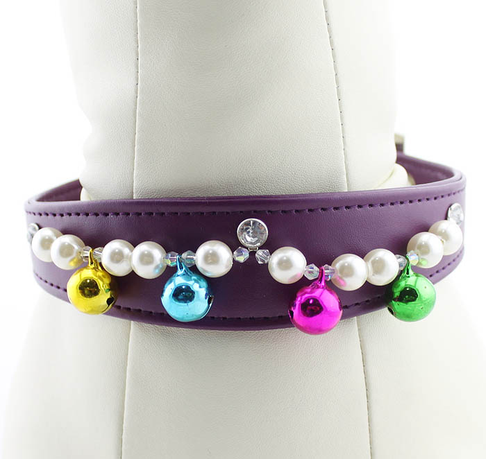 Christmas pearls&Bell Dog Collar Christmas pearls&Bell Dog Collar