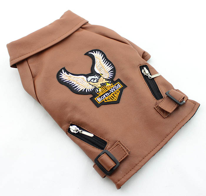 Dog eagle design leather Jacket