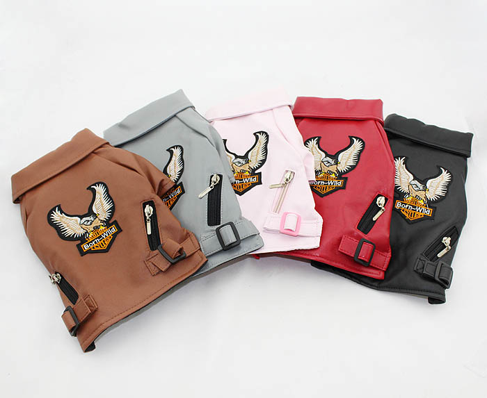 Dog eagle design leather Jacket