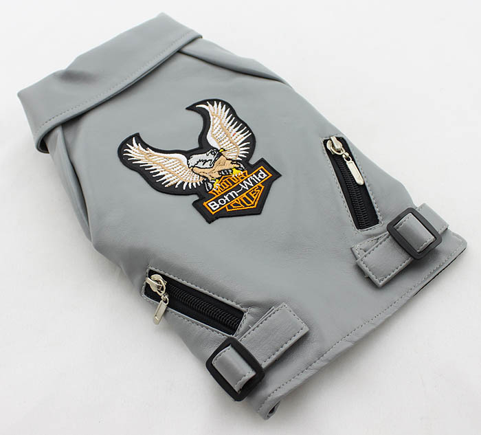 Dog eagle design leather Jacket