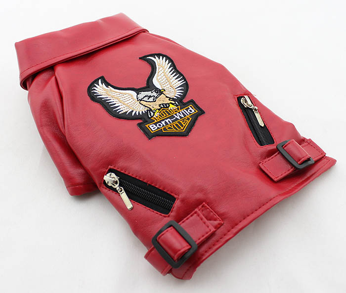 Dog eagle design leather Jacket