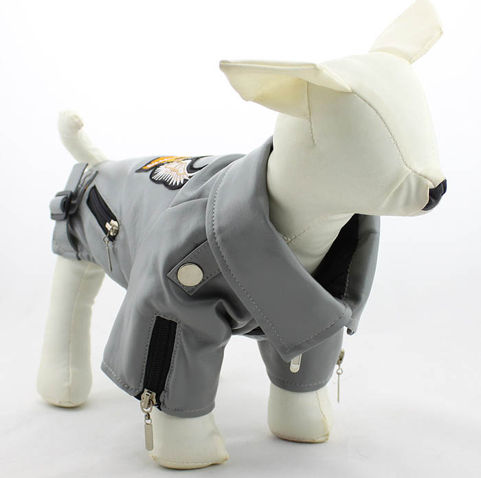 Dog eagle design leather Jacket