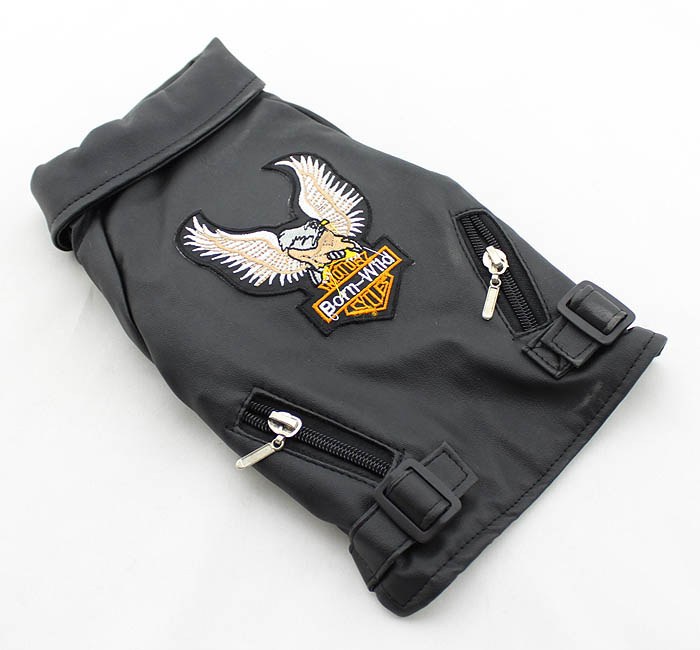 Dog eagle design leather Jacket