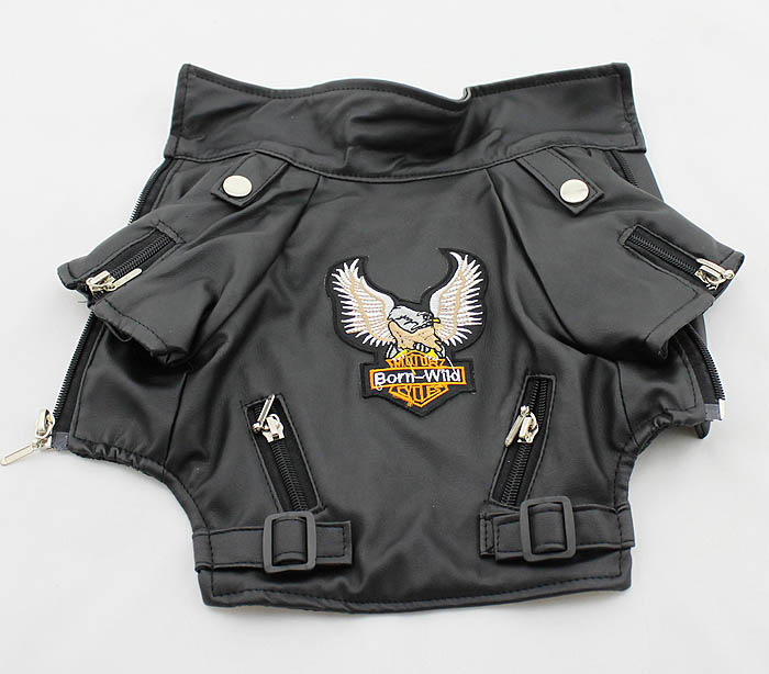 Dog eagle design leather Jacket
