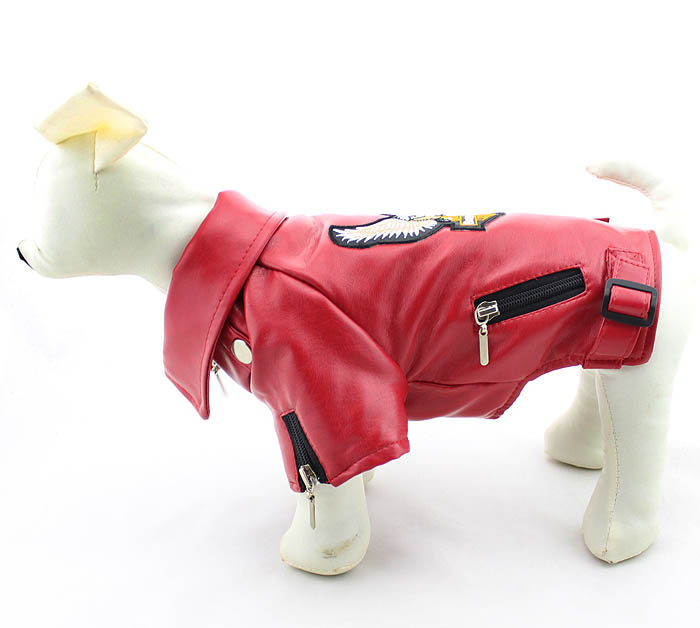 Dog eagle design leather Jacket
