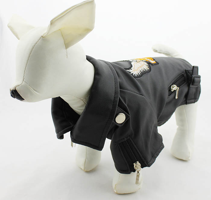 Dog eagle design leather Jacket