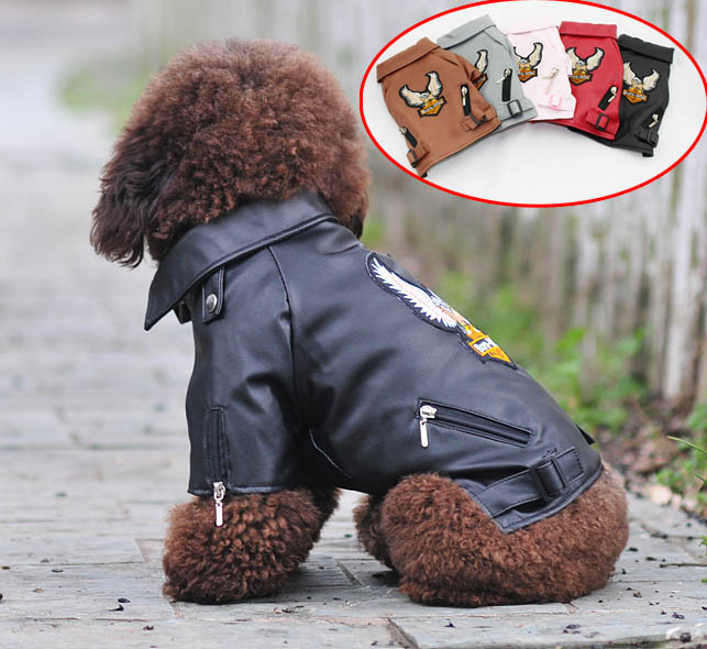 Dog eagle design leather Jacket