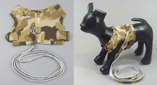 Yellow Camo Denim Harness With Leads