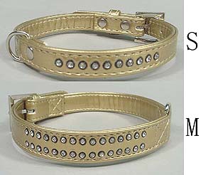 Line Rhinestones Golden Collar