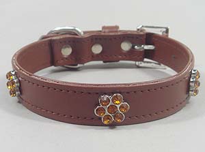 Rhinestones plum blossom design Collar-coffee
