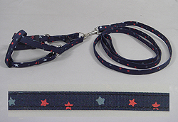 Pentagram design Leash & Harnesses set - navy blue