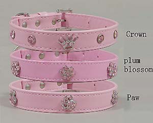 Rhinestones PVC Collar-Pink