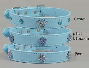 Rhinestones PVC Collar-Blue