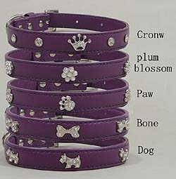 Rhinestones PVC Collar - purple
