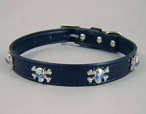 Rhinestones Death's-head Collar-Black