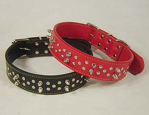 Large Dog spikes Leather Collar