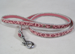 Shining Leather Leash Pink Gorgeous