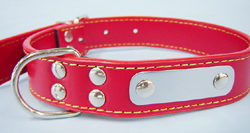 Red Leather Dog Collar