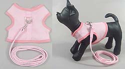 Pink Fleece Harnesses with leads