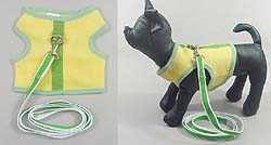 Yellow Fleece Harnesses with leads