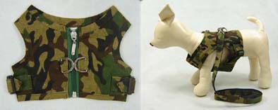 Army Camo Denim Harness With Leads
